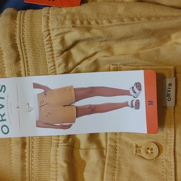 NWT Orvis Women's Cotton Blend Athletic Shorts Yellow - Picture 5 of 5